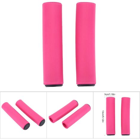 1 Paire Poignées Velo Anti-Dérapantes avec Eponge Absorbant les Chocs pour Guidon de Vélo de Montagne Rose (1/5)