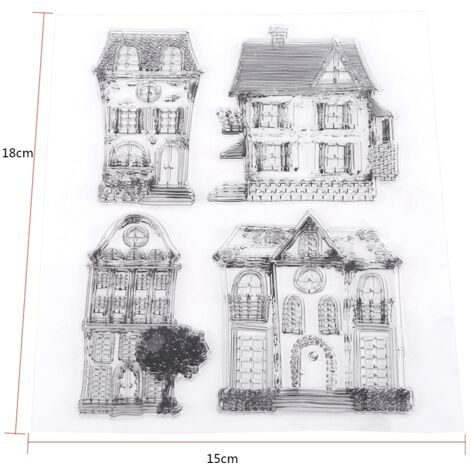 Tampon en caoutchouc transparent pour scrapbooking - Maison (1/5)