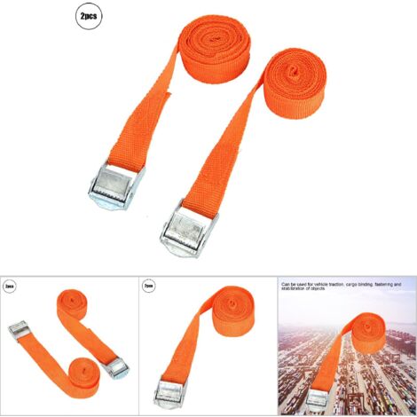 2 Pièces Sangles de Traction à Cliquet pour Remorquage Véhicule (1" 2.5m) (1/5)