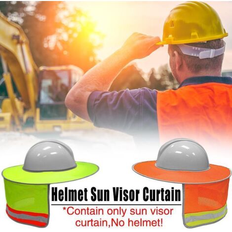 Visière Anti-Soleil à Bords Larges pour Casque de Sécurité avec Protection Nuque en Filet et Haute Visibilité Réfléchissante (1/5)