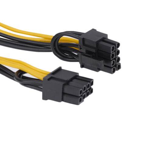 Câble d'alimentation PCI-E pour carte graphique, connecteur femelle 6 broches vers double mâle 8 broches (6+2 broches) (1/5)