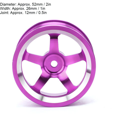 4 Pièces Jantes Alliage Aluminium 1/10 pour Voiture RC HSP 94123, Accessoires Drift - Violet (1/5)