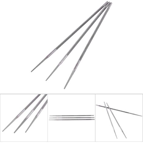 Lot de 3 limes rondes aiguiseuses pour chaîne de tronçonneuse en acier à roulement (4mm)