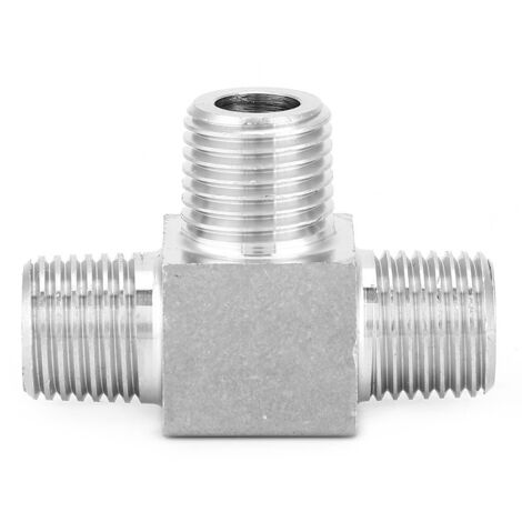 Raccord de Tuyauterie en Acier Inoxydable 3 Voies Filetage Mâle BSPT 1/2 Pouce (1/5)