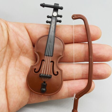 Miniature Violon en Plastique pour Maison de Poupée - Instrument de Musique Miniature DIY Décoratif (1/5)