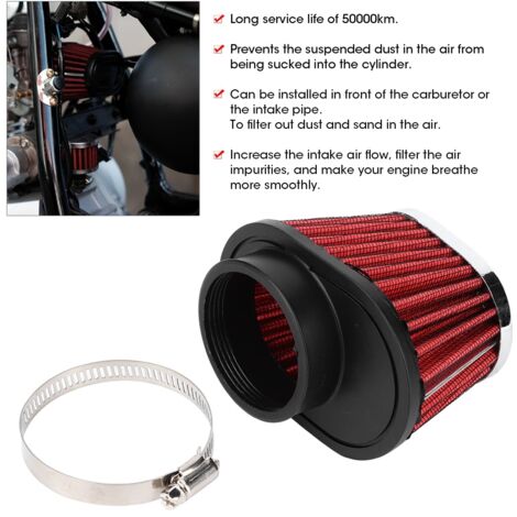 Filtre à air pour moteur Honda 51mm/2.01 pouces, accessoire de nettoyage à tête champignon (1/5)