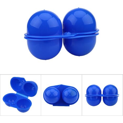 Boîte de rangement bleue pour œufs en plastique - 2 pièces - Idéale pique-nique et camping (1/5)