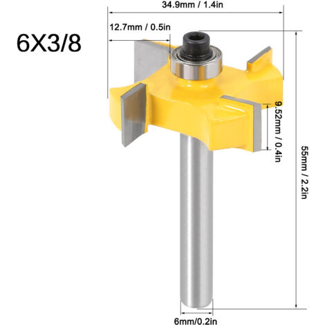 Fraises à rainurer en carbure cémenté 4 dents 6x3/8 pour bois - Outil de fraisage professionnel (1/5)