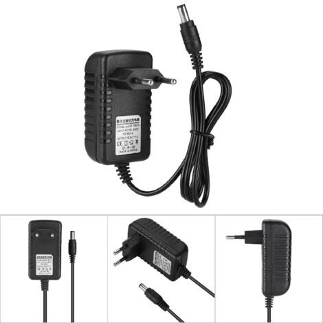 Chargeur de batterie lithium adaptatif 12,6V/1A avec protection multiniveau - Entrée 100-240V et prise EU
