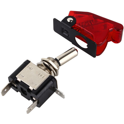Interrupteur à bascule 12V 20A pour phares antibrouillard avec couvercle LED rouge ON/OFF (1/5)