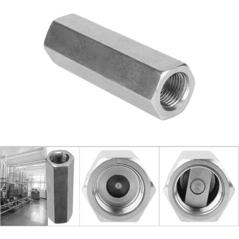 Soupape anti-retour à sens unique en acier inoxydable, filetage femelle BSPP hexagonal pour tuyauterie d'eau (1/8 pouce) (1/5)