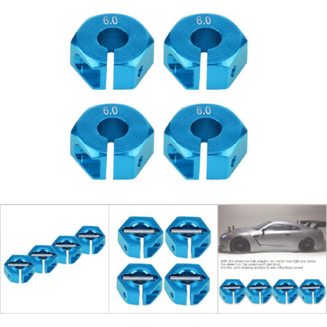 Adaptateur Universel de Roue Hexagonale 12mm pour Voiture RC 1/10 HSP Sakura (6mm, Bleu) (1/5)