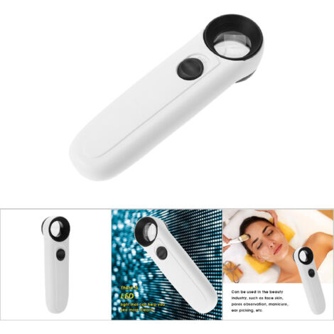 Loupe à LED MG6B-1B 40X avec boîtier en plastique ABS, éclairage portable pour travaux de précision (1/5)