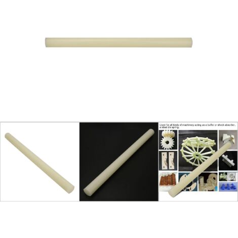 Barre Ronde Nylon Plastique Blanc Haute Qualité Diamètre 20/35mm Longueur 500mm (35x500mm) (1/5)