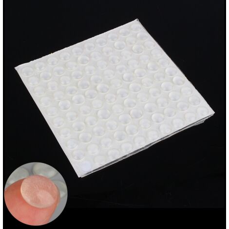 100Pcs Pieds en Silicone Autocollants Demi-Rondes, Coussinets Antidérapants pour Meubles et Portes 8x2.5mm (1/5)