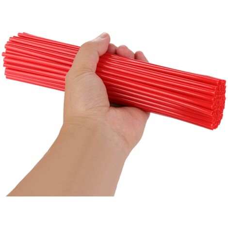 72PCS Enveloppes de Rayons Couvre-Rayons Décoration Motocross Rouge Accessoires Moto