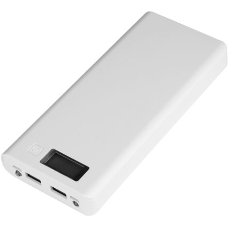 Boîtier de Banque d'Alimentation 8x18650 avec Double Port USB et Écran LCD Blanc (1/2)
