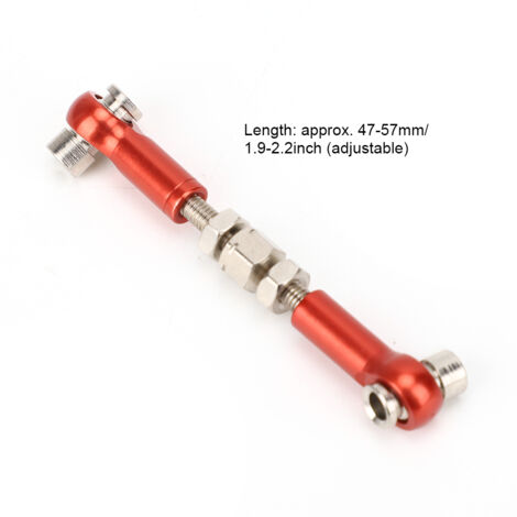 6 pièces Tiges de Direction Réglables pour Voiture RC 1/10 Buggy Touring, Longueur 47mm, Accessoires Rouges (1/5)