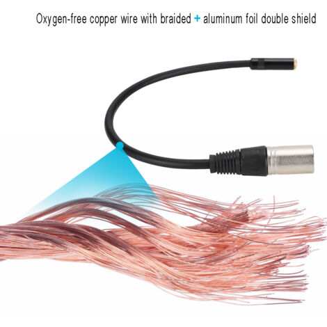 Câble d'adaptateur audio 3.5mm femelle vers XLR mâle en alliage de zinc, cordon de raccordement (1/5)