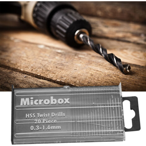 20 pièces Micro Forets HSS 0.3-1.6mm pour Bois et Métal, Coffret de Rangement (1/5)
