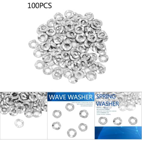 M4 100pcs rondelles ressort ondulées en acier inoxydable pour fixation (1/5)