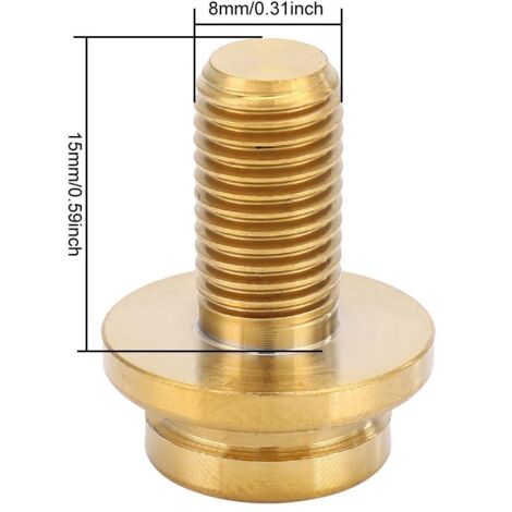 1 vis M8x15mm pour axe de pédalier de vélo tout terrain ou route, couleur or (1/5)