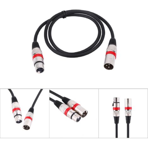 Câble Audio XLR 3 Broches Mâle vers Femelle Blindé 1M pour Microphone et Table de Mixage (1/5)