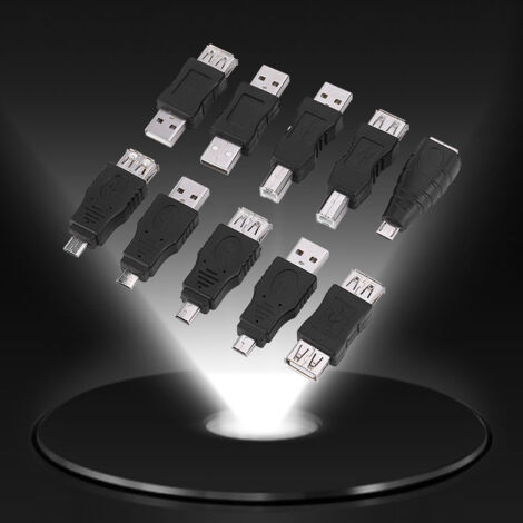 Lot de 40 adaptateurs USB 2.0 coudés mini et micro mâles femelles type B (1/5)