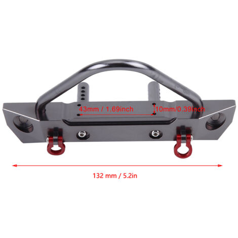 Pare-chocs avant en alliage d'aluminium pour Jeep Wrangler SCX10 1/10, voiture télécommandée tout-terrain Axial (1/5)