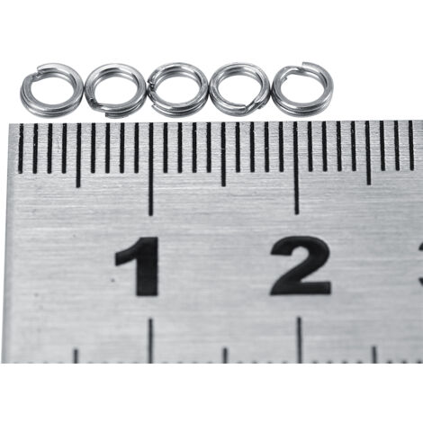 50 pièces anneaux doubles en acier inoxydable pour leurres de pêche, connecteur 4 (1/2)