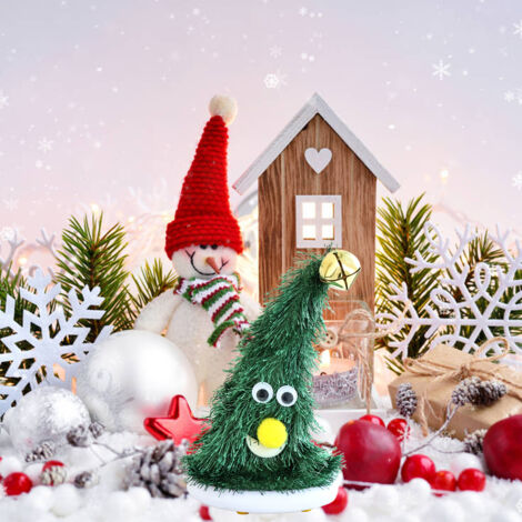 Chapeau Père Noël Musical et Dansant avec Lumières - Jouet Électrique pour Arbre de Noël - Cadeau Enfant pour Fêtes (1/5)