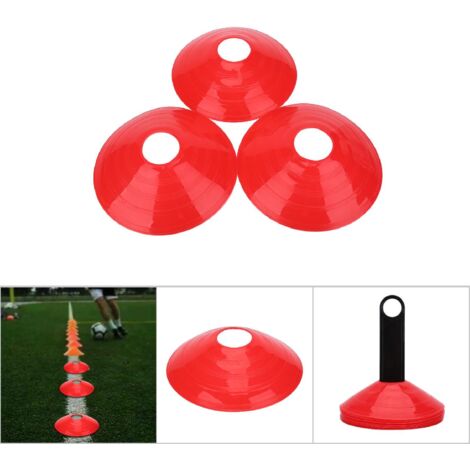 10 Cônes d'Entraînement Multisports - Marqueurs de Terrain Miniatures pour Football et Agilité (Rouge) (1/5)