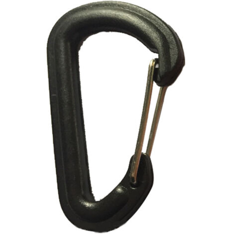 Mousqueton d'escalade noir, forme en D, portable et sécurisé pour équipement d'escalade (1/2)