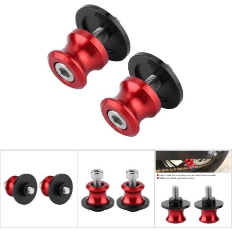 2 pièces supports arrière moto CNC 6mm avec bobines coulissantes pour bras oscillant (Rouge) (1/5)