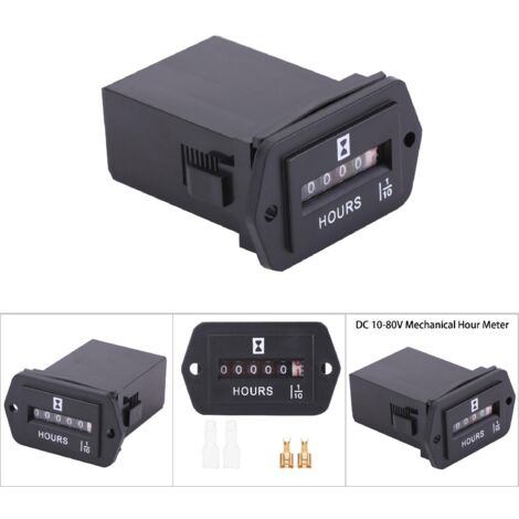 Compteur Heures Mécanique 6-80V DC pour Moteur Diesel, Bateau, Générateur, HM002 (1/5)
