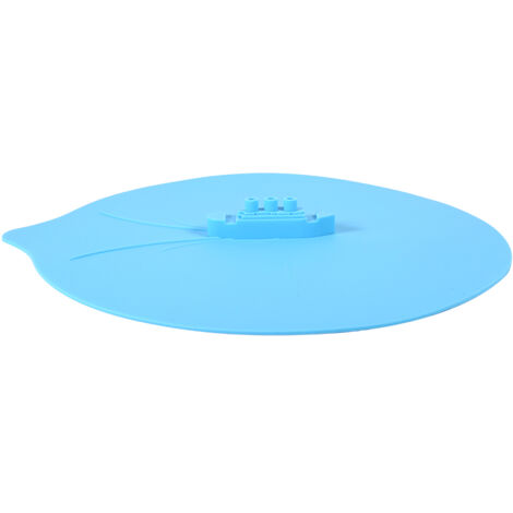 Lot de 3 couvercles silicone design bateau à vapeur pour casserole, tasse et mug, gadgets de cuisine bleus (1/5)
