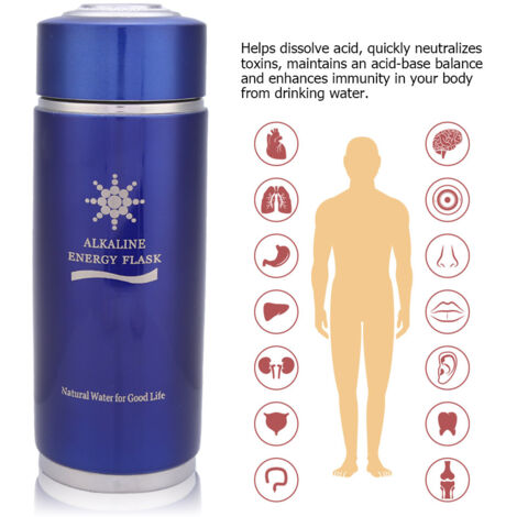 Bouteille d'eau alcaline ionisante avec double filtre et noyau Nano Balance Bio Energy (Bleu) (1/5)