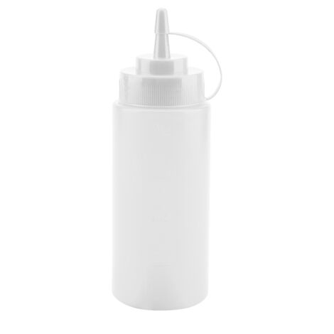 Dispensateur de sauce en plastique 460ml - Lot de 10 pour huile, vinaigre, crème (Blanc) (1/5)