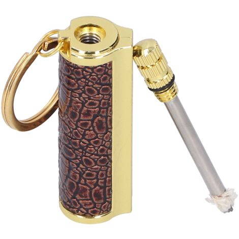 Briquet à Kérosène Antique avec Porte-Clés, Léger et Étanche pour Extérieur - Marron Doré (1/5)