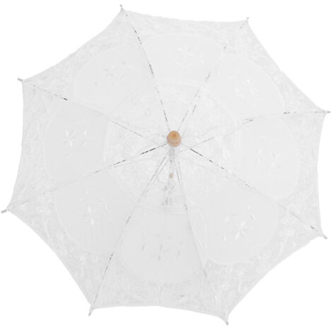 Parapluie en Dentelle Vintage Blanc pour Mariage, Fêtes et Accessoires Photo
