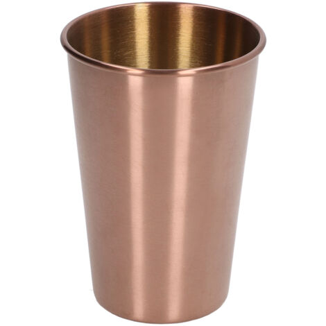 Tasse à bière en acier inoxydable 500ML avec couvercle, idéale pour extérieur, maison et fêtes - Couleur or rose (1/5)