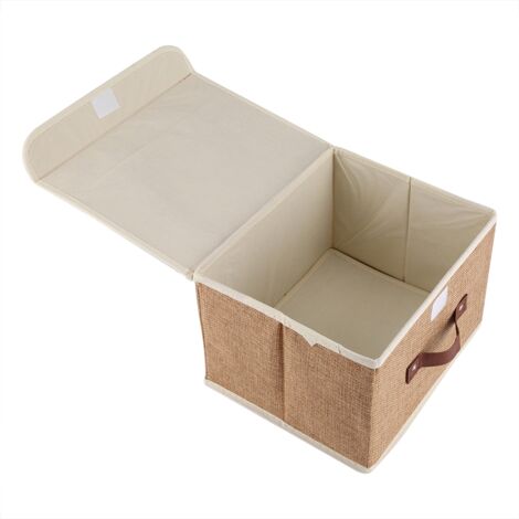 Boîte de Rangement Pliante pour Vêtements, Livres et Jouets - Organisateur d'Armoire (Café) (1/5)