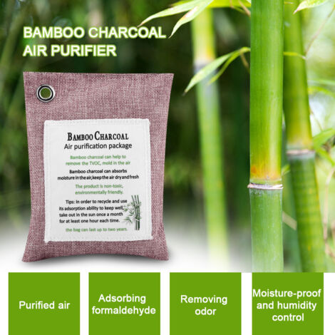 Sachet Déodorant Charbon de Bambou Actif - Purificateur d'Air 8 Couleurs pour Voiture - Élimine les Odeurs Peachpuff (1/5)