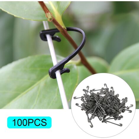 100 Pièces Attaches de Greffage pour Vignes, Fixation Plantes Jardin Légumes Pince Noire (1/5)
