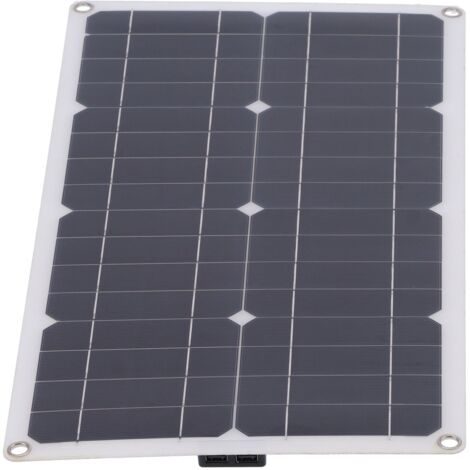 Kit Solaire 25W Monocristallin avec Contrôleur 30A pour Batterie - Chargeur pour Camping-Car, Bateau, Véhicule