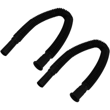 2 Pièces Tuyau de Vidage Évier Flexible PVC Noir pour Cuisine et Salle de Bain, Raccord de Drain Lavabo (1/5)