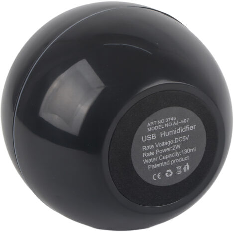 Diffuseur d'huiles essentielles USB à LED tactile - Purificateur d'air ultrasonique noir (1/5)
