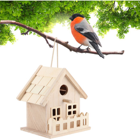 Nichoir en Bois Extérieur pour Oiseaux et Perroquets - Boîte de Nidification et Décorative à Suspendre (1/5)