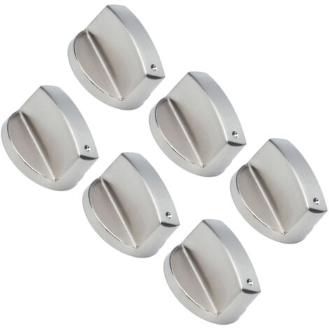 6 pièces boutons de commande en alliage de zinc 8mm pour cuisinière à gaz, four à micro-ondes, réglage rotatif (1/5)