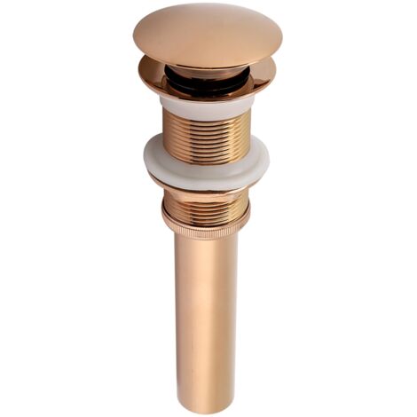 G1 1/4" Robinetterie de Lavabo en Laiton avec Mécanisme Pop-Up Sans Trop-plein (Or Rose) (1/5)